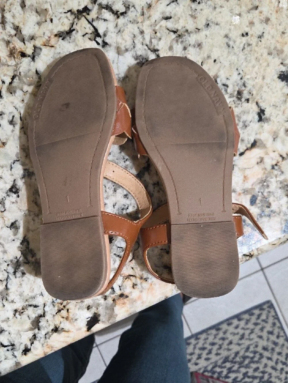 Old Navy Girls' Tan Braided Strap Sandals with Buckle